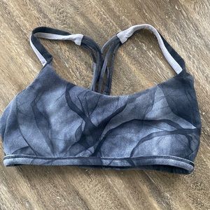 Lululemon sports bra, cute back, grey marbled print, size 4